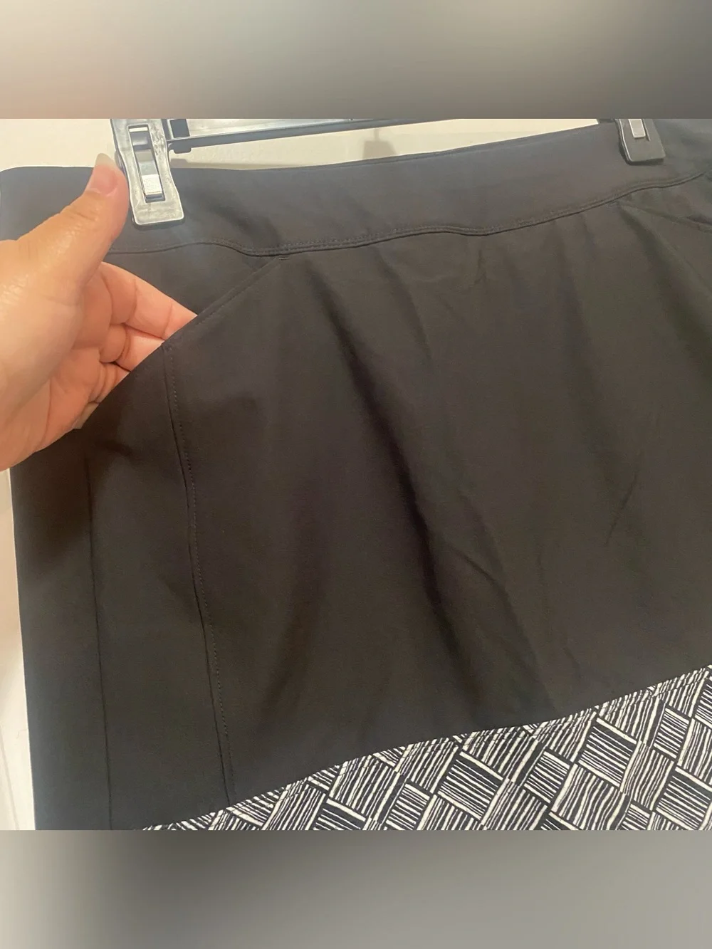 adidas Black Golf Skirt with Geometric Hem